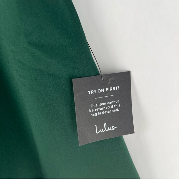 Lulus Divine Darling Hunter Green Ruffled V-Neck Skater Dress NWT Size XS‎ - Picture 5 of 15